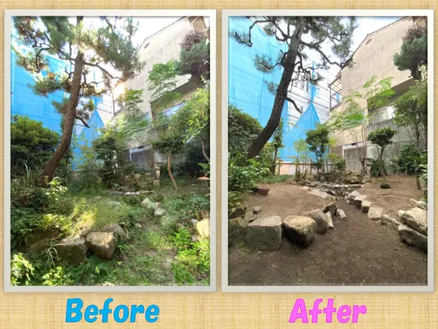 大変なお庭の手入れ！プロの作業でキレイにします！サービスの画像