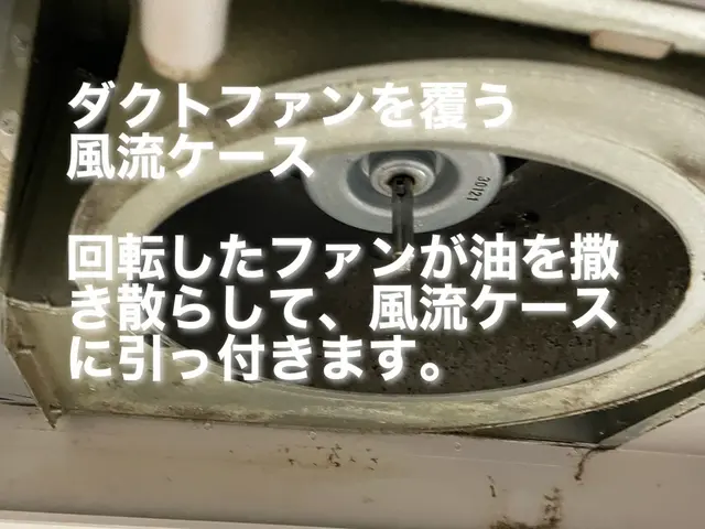 油をと水を結合させて落とすので、塗装が剥げにくい高品質の換気扇クリーニングサービスの画像