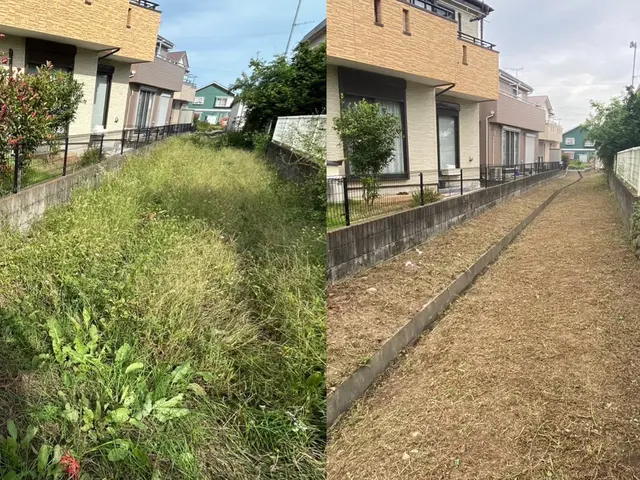 草刈機で迅速丁寧な作業をいたしますサービスの画像