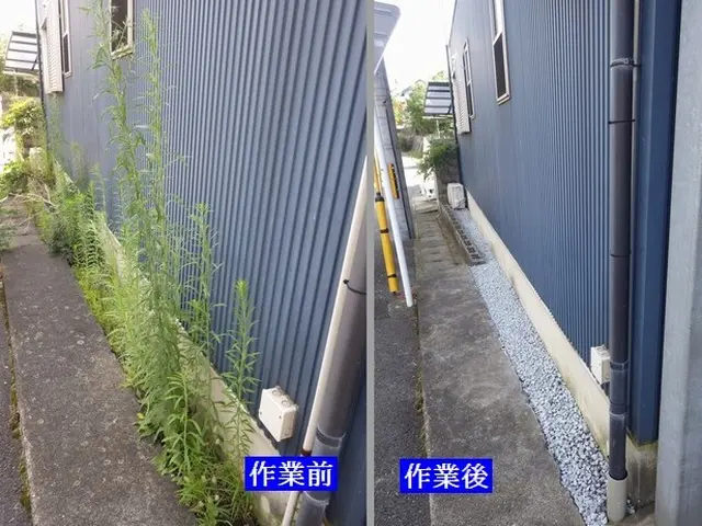 猛暑の雑草対策は今からです！ 防草シートで草引きのご負担を軽減いたします。サービスの画像