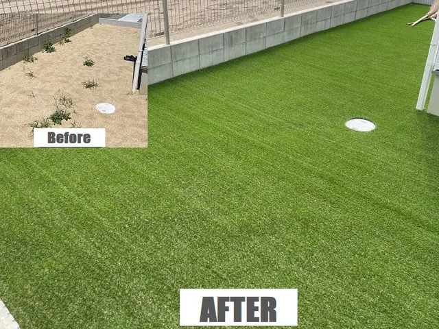 【職人直営店】メーカー公認の人工芝専門職人が施工します◇天然芝から敷替の対応可サービスの画像