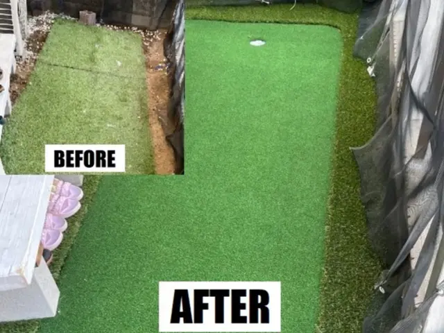 【職人直営店】メーカー公認の人工芝専門職人が施工します◇天然芝から敷替の対応可サービスの画像