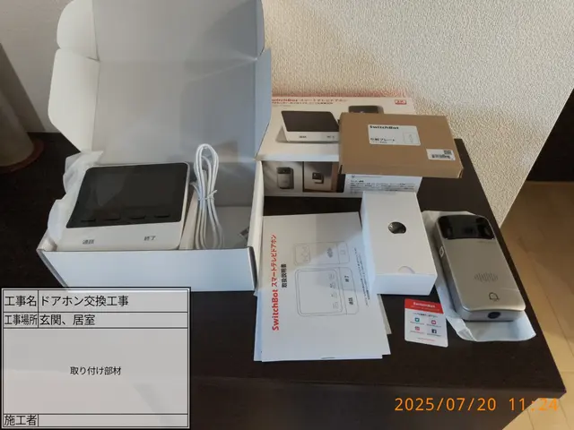 カメラ付きドアホン交換工事◎本体御用意下さい。配線流用◎写真の者が伺います。サービスの画像