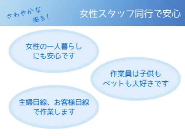 お子さんやペットにも安心のエコ洗剤使用。夫婦でお伺いします。サービスの画像