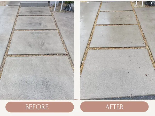 駐車場を高圧洗浄機で掃除します！サービスの画像