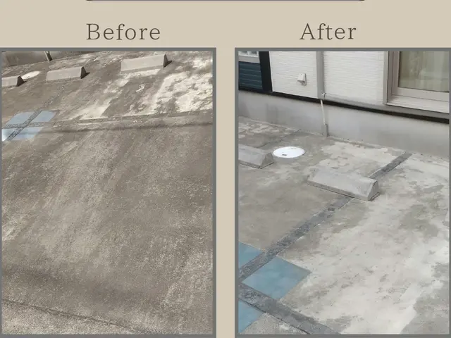 駐車場を高圧洗浄機で掃除します！サービスの画像