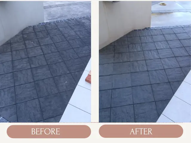 駐車場を高圧洗浄機で掃除します！サービスの画像