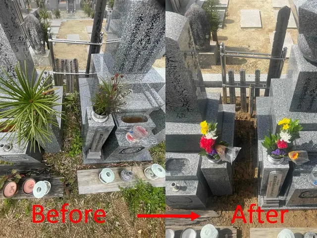 【墓地清掃士】墓石クリーニング専門店が行うお墓参り代行サービス●損害保険加入済サービスの画像