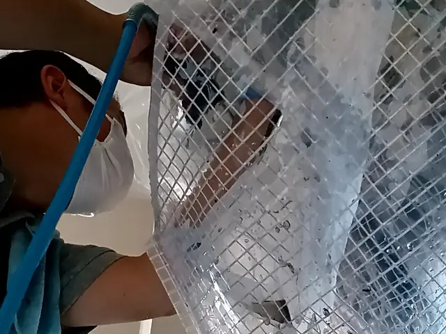 夏終わり！エアコン終わりに！★男女2名で作業★黒カビや埃、奥から落とします。サービスの画像