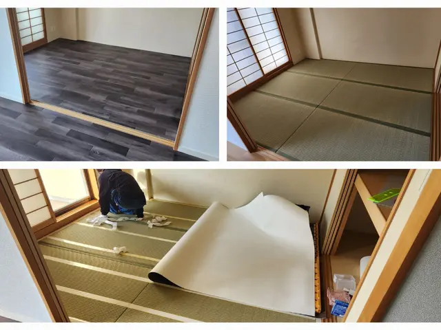 クッションフロアやフローリングの上にそのまま張ります  ■原状回復はお知らせ下さサービスの画像