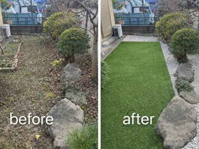 除草、除草剤込み！防犯砂利は助成金でお安く施工⁈ 砂利敷きは下地処理が命です！サービスの画像