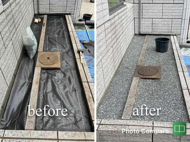 除草、除草剤込み！２０平米以上は割引あり♪防草シート、ウッドチップ可！相談無料♪サービスの画像