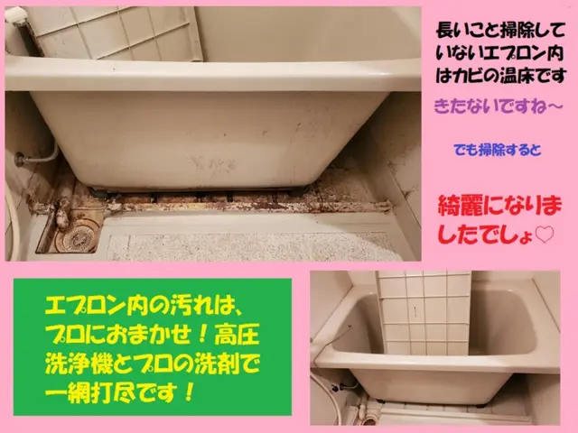 【5.8.9日限定価格】浴室エプロン内洗浄無料０円☆安心保険加☆リピ90％☆サービスの画像