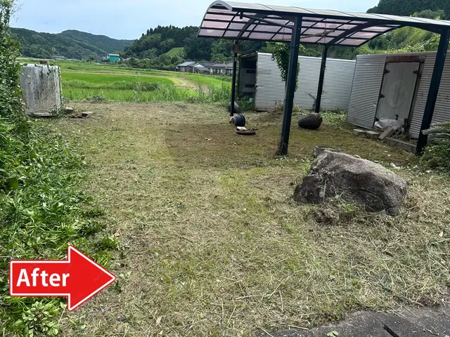 たーぼー店長が直接対応します！　　　　傾斜地から広範囲まで丁寧作業！サービスの画像