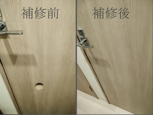 ドアに空いた穴やキズ、綺麗に修復いたしますサービスの画像