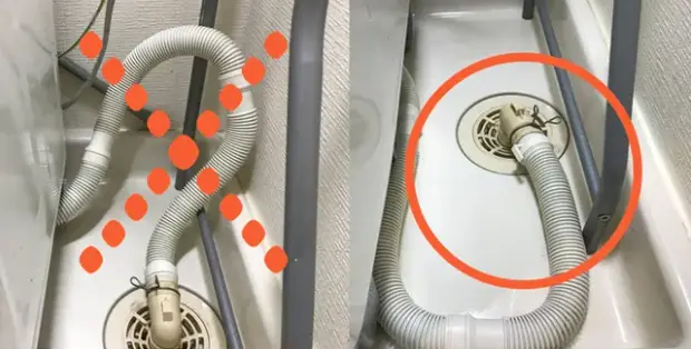 ホースの位置に気をつける