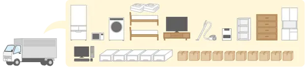 2トンショートトラックに詰める荷物の内訳と重量