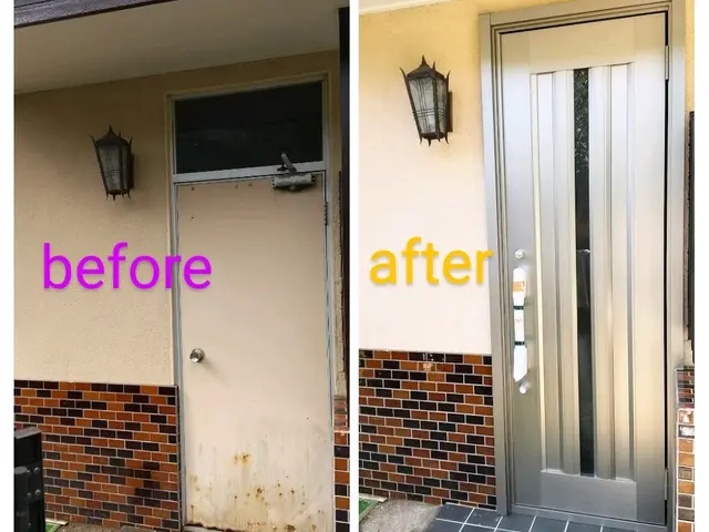 玄関ドア 勝手口ドアのリフォーム リシェント 窓プラスの玄関ドアリフォーム くらしのマーケット